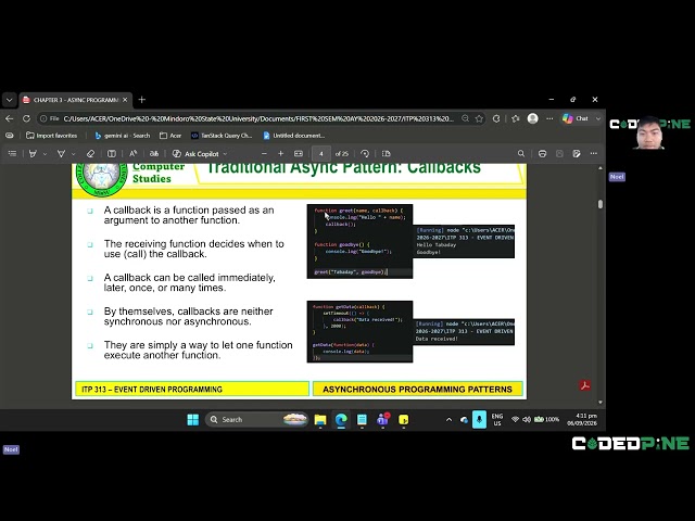 Chapter 3 - Asynchronous JavaScript Programming Patterns Part 1