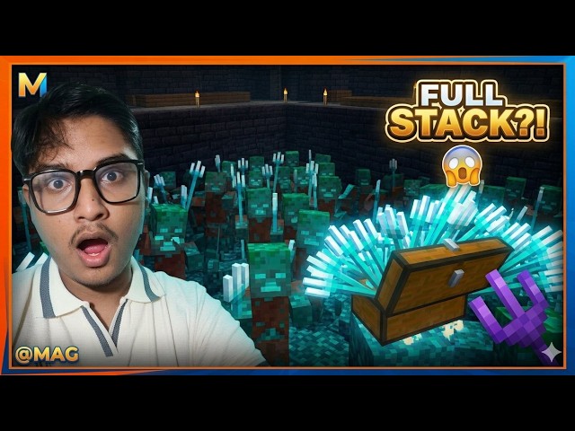 IS IT POSSIBLE TO GET A FULL STACK OF TRIDENT FROM MY TRIDENT FARM | MAG | MINECRAFT EPI: 07