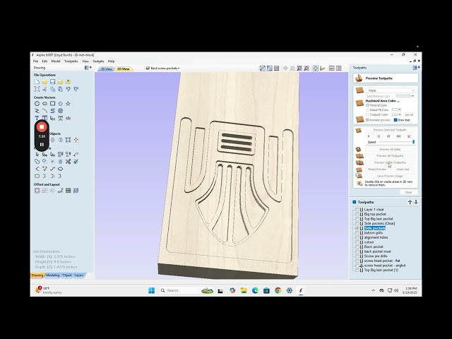 17: Toolpath Optimization and Final Checks Before CNC Cut - Mini Cathedral Music Box