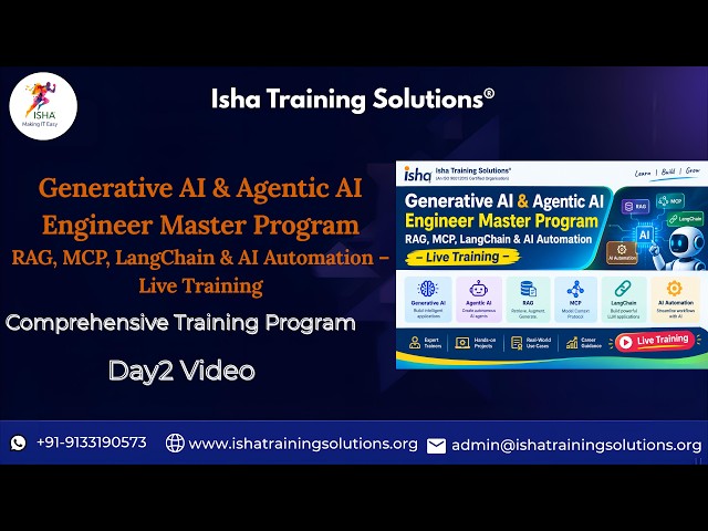 Generative AI & Agentic AI Engineer Day2 on 21st September 2026.Demo  +91-9133190573 to enroll