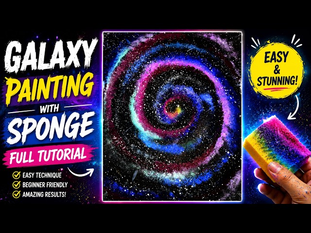 How To Paint A Galaxy🌌| Easy Acrylic Painting Tutorial For Beginners#arttutorial #stepbysteppainting