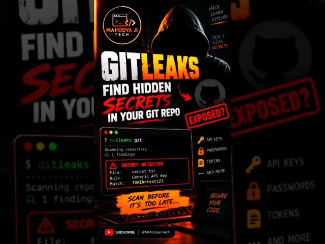 Your Git Repo Might Be Hiding Secrets 👀 | Gitleaks Explained #mahodyajitech