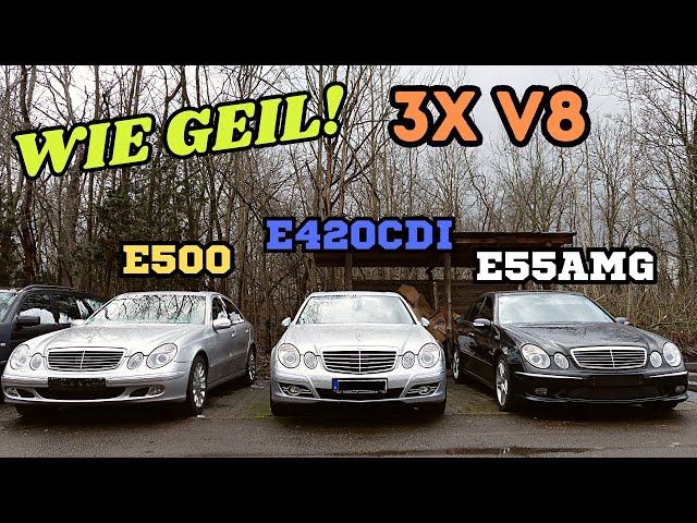 GEIL! Mercedes E55 AMG aus Amerika & 3x V8 im W211 auf dem Hof - E500 E420CDI | MB Youngtimer Parts