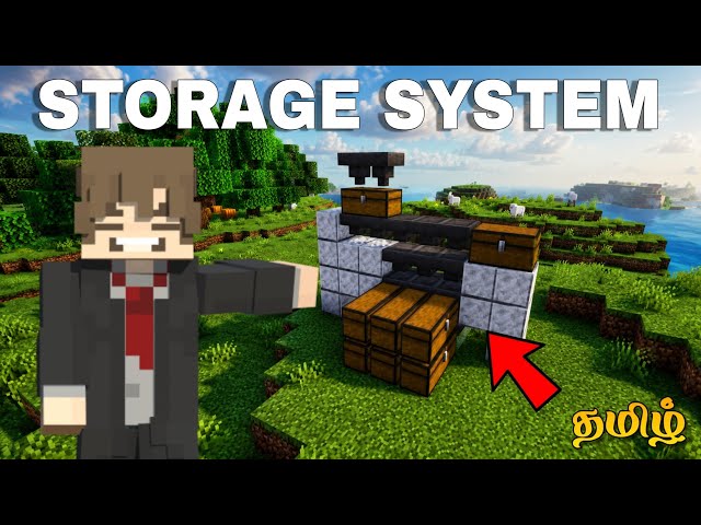 Minecraft Automatic Storage System!🤔 | How It Works | Full explanation in Tamil