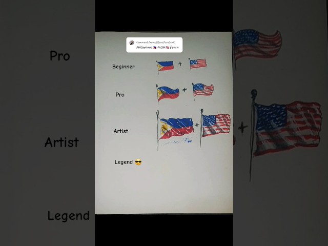 How To Draw Philippines and USA  Flag! #drawing #tutorial #art #easydrawing #satisfying #dessin