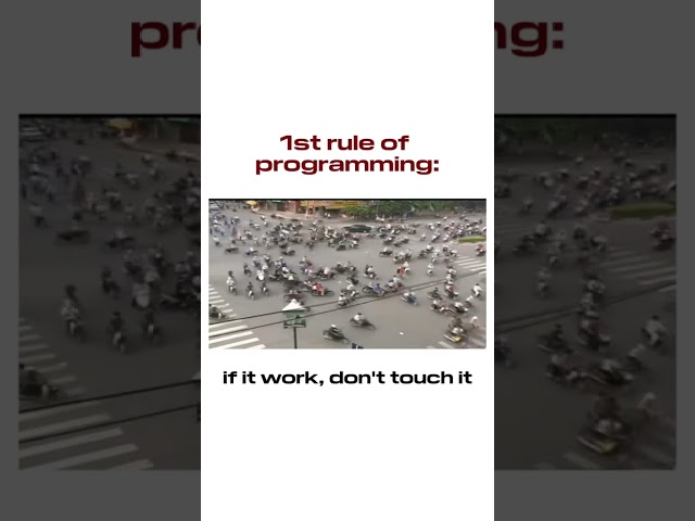 🔥 “If It Works, Don’t Touch It” — 1st Rule of Coding 😅💻 #coding #programming #shorts