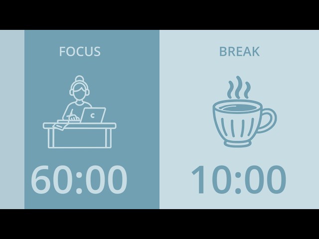 Pomodoro 60/10 🎧 Brown Noise | 4.5 Hours of Deep Focus
