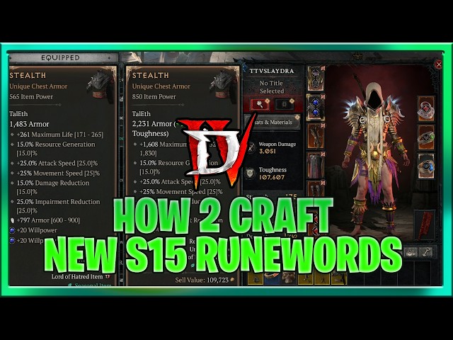 Diablo 4 How to Craft the Brand New Season 15 RuneWords Example Guide in Horadric Cube