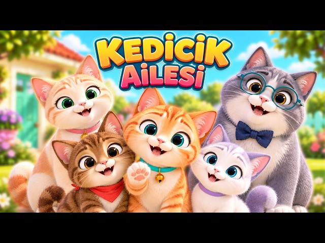 🐱 Kedicik Ailesi 🐱 Miyav Miyav 🐾 Pisi Pisi, Pati Pati 🐾 Bıdık Çocuk Şarkıları