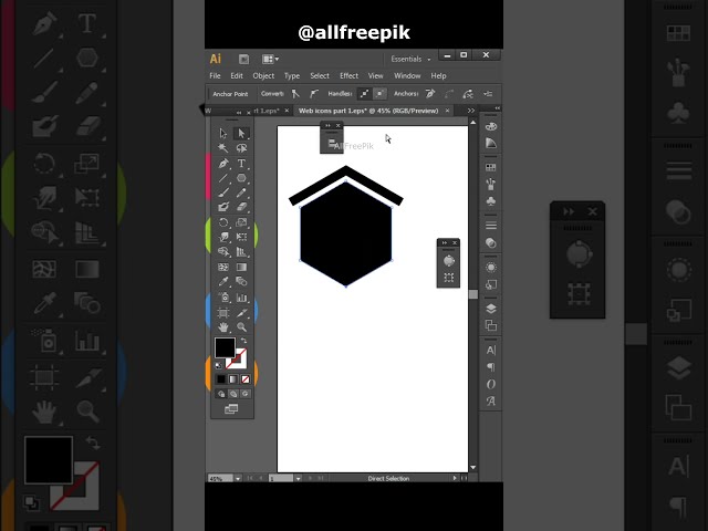 Adobe Illustrator Vector Web Icons Tutorial Part 1 #allfreepik #shorts