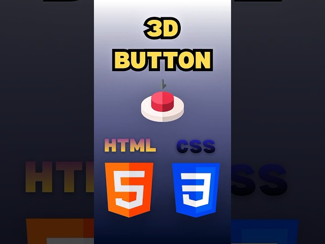 How to Make 3D Button in HTML | HTML CSS Tutorials 2026 #shorts #webdevelopment #tutorial