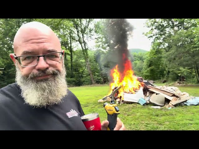 Doing some work around the yard with the tractor, and moving the fire pile ￼