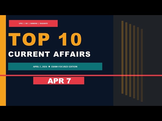 Top 10 Current Affairs April 7 2026 🧠 | UPSC | SSC | Banking | Daily CA 🔥