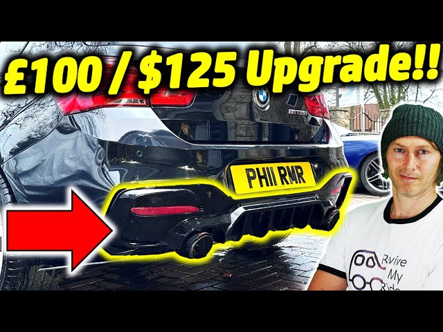 SUPER Cheap BMW Rear End Upgrade! // DIY // Maxton Design Rear Diffuser & Akrapovic Exhaust Tips!