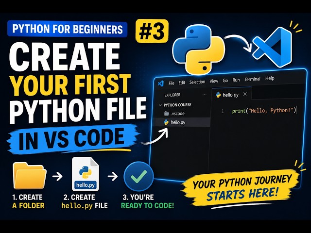 Python for Beginners #3 – Create Your First Python File in VS Code