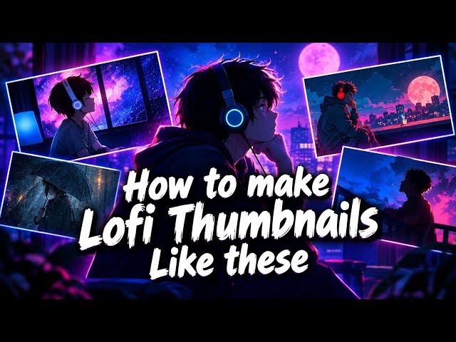 How to make Lofi thumbnails in 5 minutes ||  lofi thumbnail banao bas ek click me 👍🏻👍🏻