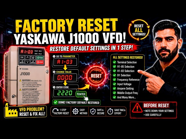 1 Secret Parameter That Completely Resets Your Yaskawa J1000 VFD Back to Factory Default ✅ 100%
