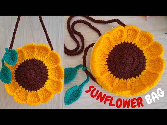 🌻 Crochet Sunflower Sling Bag Tutorial | Step-by-Step Crochet Bag for Beginners 🧶