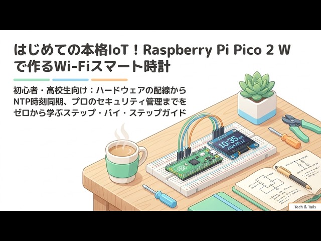 はじめての本格IoT！ラズベリーパイピコ2Wで作るWi Fiスマート時計