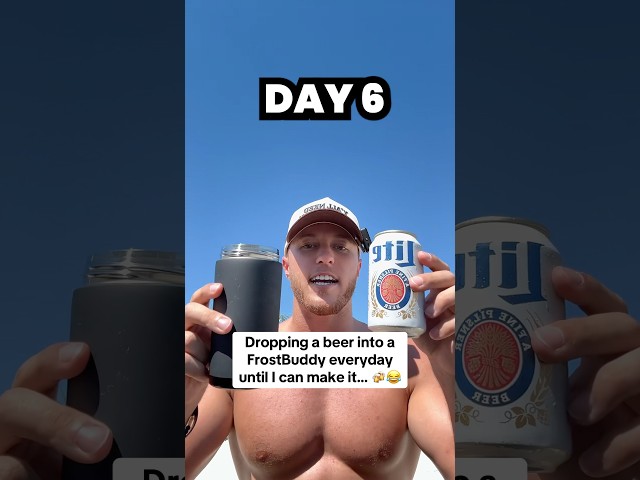 DAY 6 of trying to drop a beer into a FrostBuddy 🍻 #frostbuddy #shorts