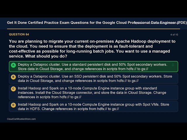 Get It Done Certified Google Cloud Professional Data Engineer (PDE) | Exam Q&A | Episode 7 (Q61-70)