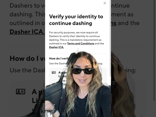 Verify identity to continue dashing!