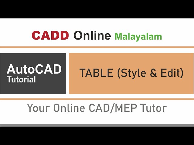 TABLE STYLE & EDIT