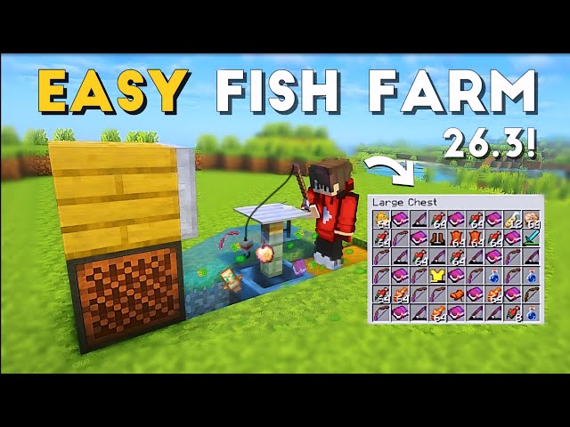 EASIEST AFK FISH FARM Minecraft Java 26.3! | Fastest Automatic Fishing Farm