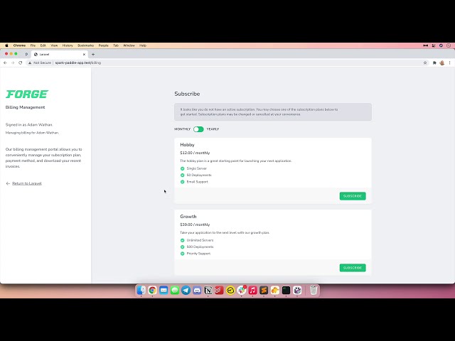 Spark Next: Subscription based application in 10 minutes
