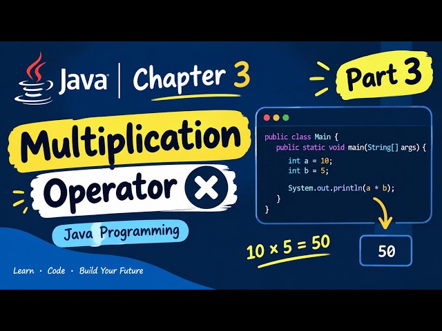 Java Chapter 3 Part 3 | Multiplication Operator in Java | Java for Beginners