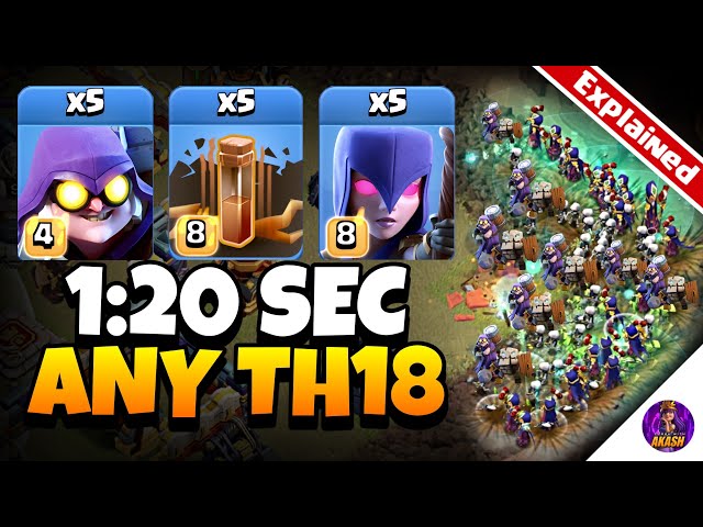 TH18 Ruin Witch Attack With 5 Earthquake Spells!! | Best TH18 Attack Strategy in Clash of Clans 