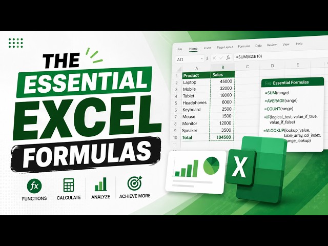 Learn Excel Formulas Easily – Complete Notes with Examples