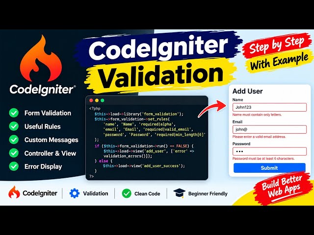 Codeigniter validation code