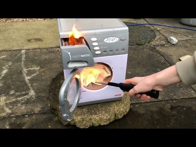 washMATIC toy washer destruction 2 (INCLUDES FIRE)