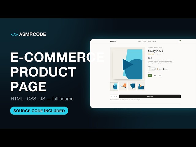 Building an E-commerce Product Page — Coding ASMR | No Talking | Keyboard Sounds