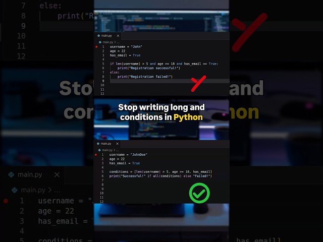 How Seniors write clean Python code ⚡️ #coding #python #programming #shorts