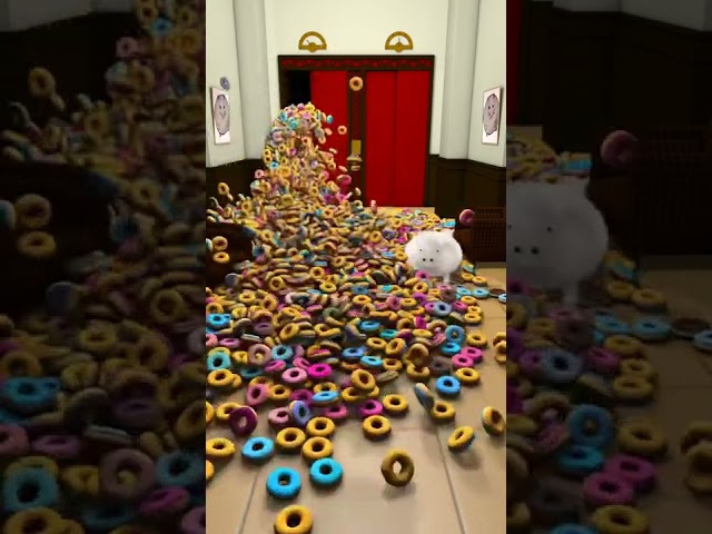 (ORIGINAL VIDEO) cat drowning in doughnuts