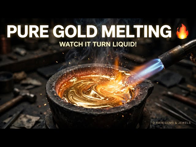 Pure Gold Melting ASMR 🔥 | Real Gold Melting Process #satisfying #asmr #gold #goldjewellery #trend 