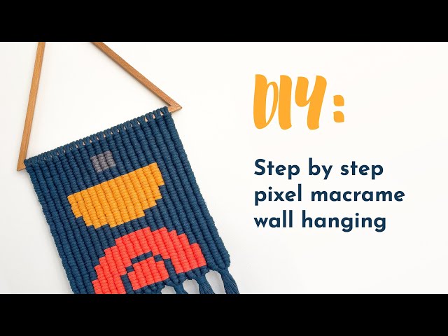 DIY: pixel macrame wall hanging | macrame for beginners step by step | macrame pixel art | makramee