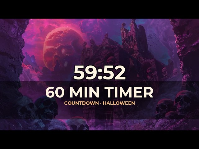 60 Minute Countdown Timer 🎃 Halloween with Clock Ticking | Temporizador 60 Minutos