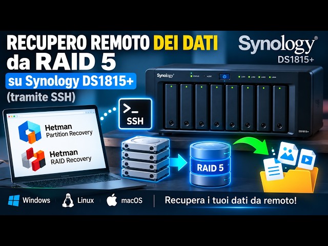 Recupero remoto dei dati da RAID 5 su Synology via SSH | DS1815+