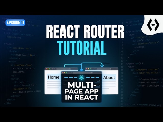 React Router Tutorial – Build Multiple Pages | Learn React #11