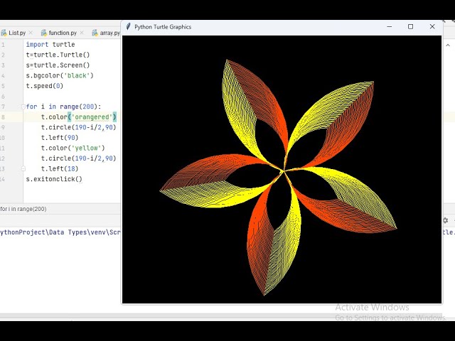 Flower Design using Python Turtle Programming