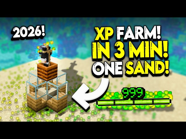 70 Levels in 30 Seconds! INSANE XP Farm for Minecraft 1.21/26.2+!