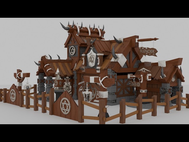 Low Poly Game Environment Asset - Blender 3D Modeling Timelapse