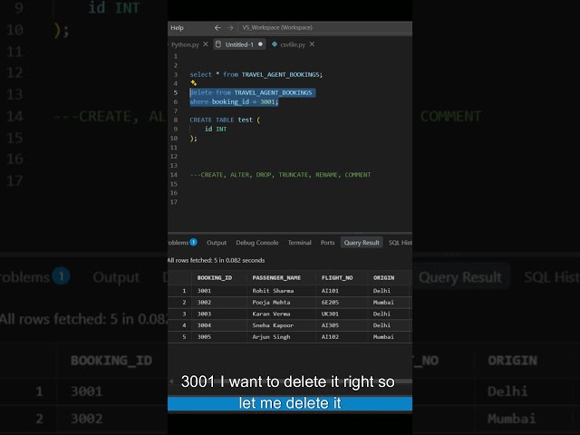 ⚠️ Oracle SQL mein DELETE ke baad DDL command carefully use karo! #sql #dataengineering