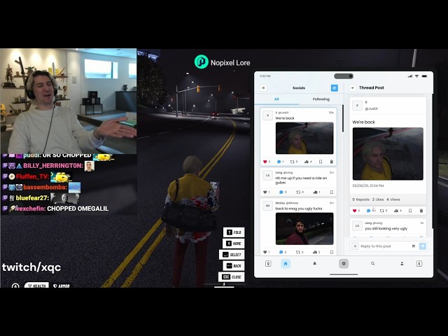 xQc and Lang Buddha Twatter Beef full scene Multi POV Nopixel V