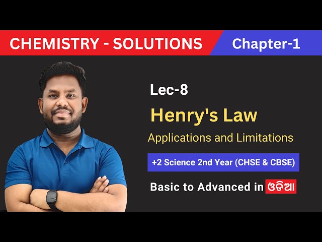 Henry's Law – Solutions By Sumant Sir (Class 12th Chemistry Chapter -1) | CHSE Odisha (2025-26)