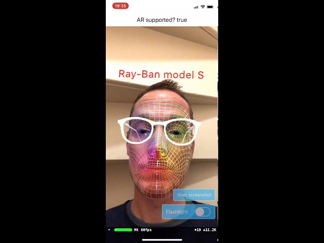 Another ARKit Face tracking test, now with text