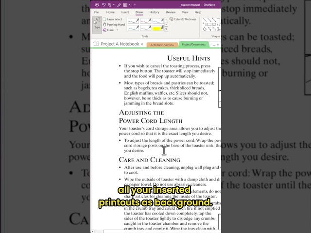 OneNote Pro-Tip: How to Set File Printouts as Background Automatically #shorts